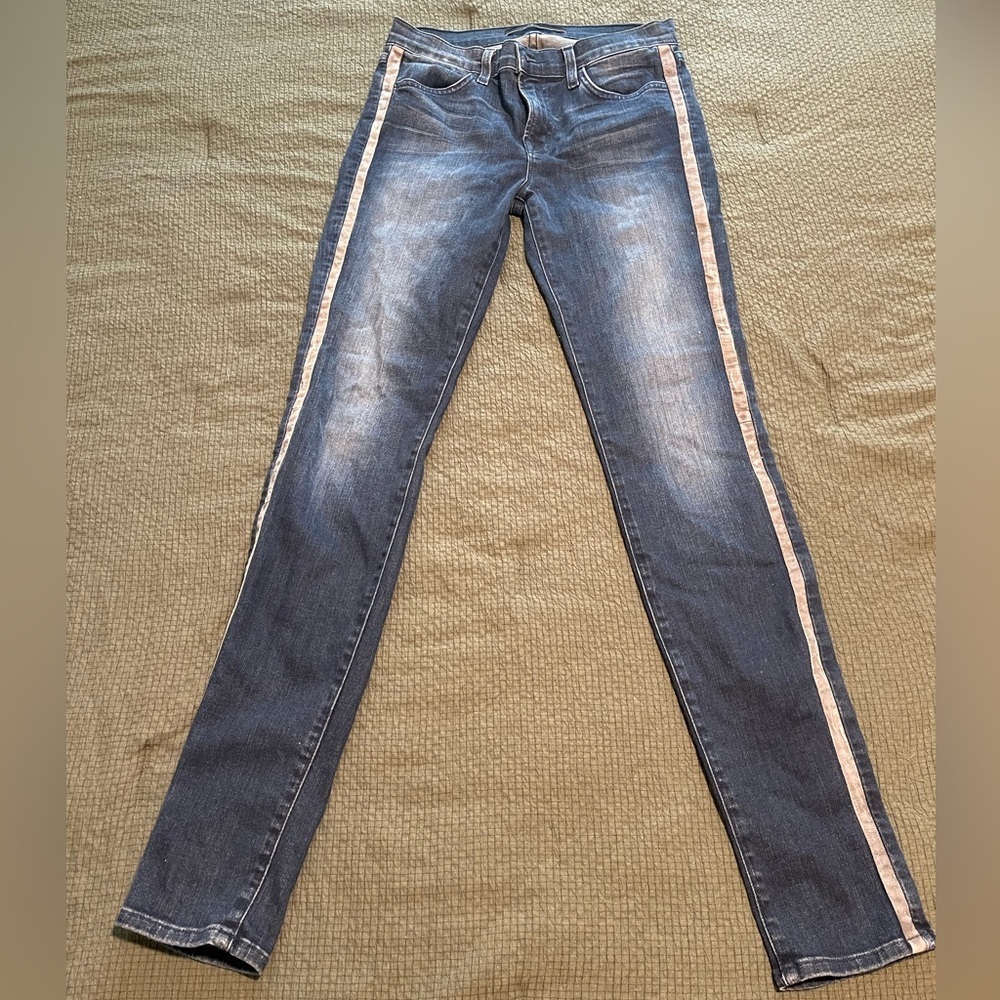 Women's Denim Skinny Jeans with Side Stripes